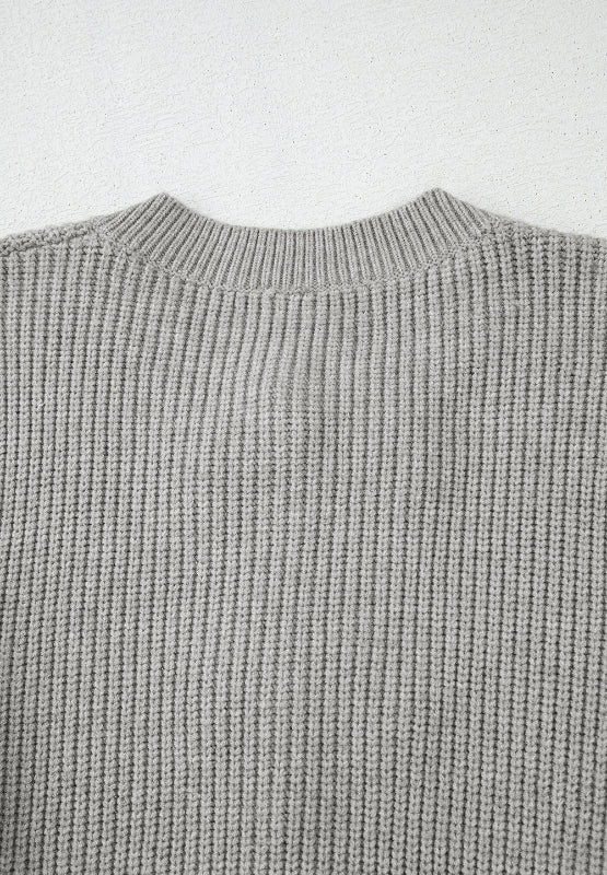 Cardigan à manches longues et col rond avec nœud