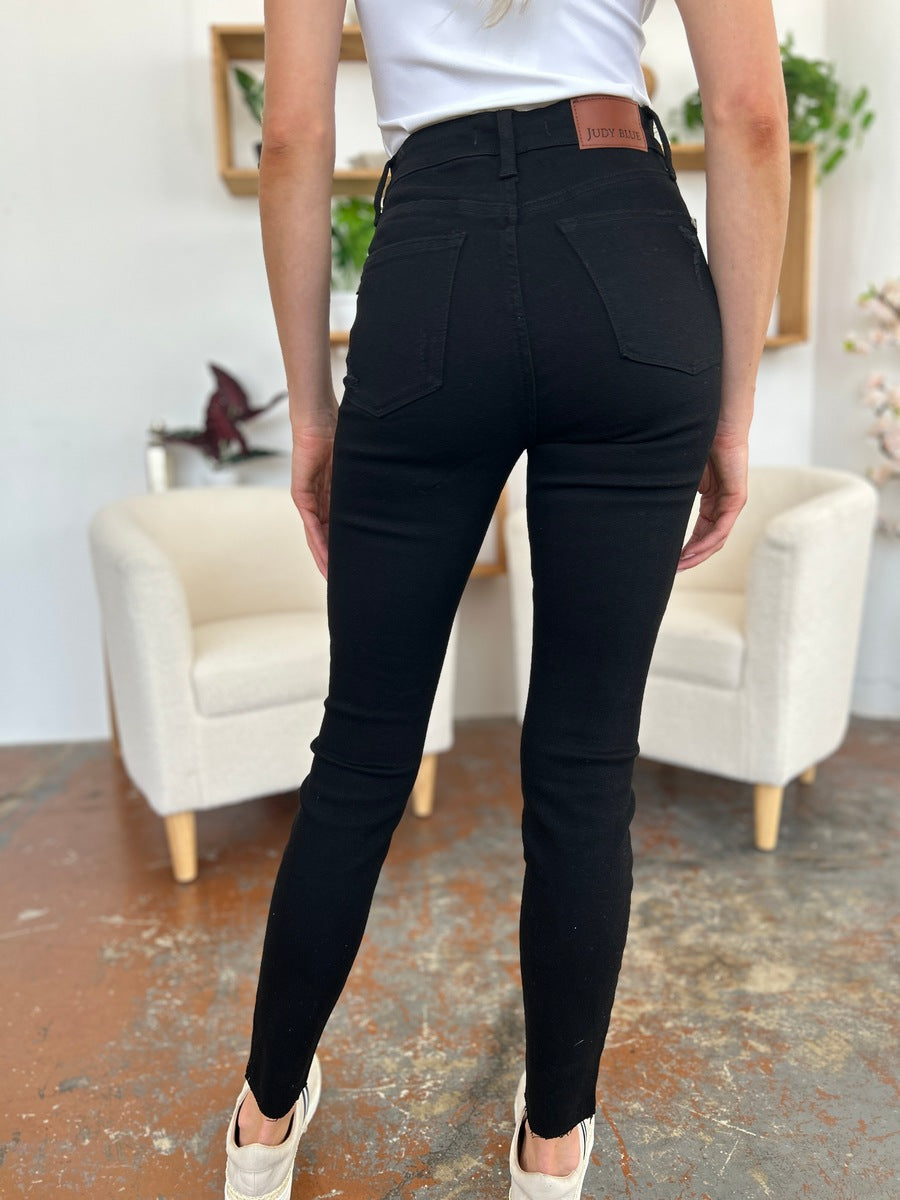 Jean skinny taille haute effet vieilli Judy Blue