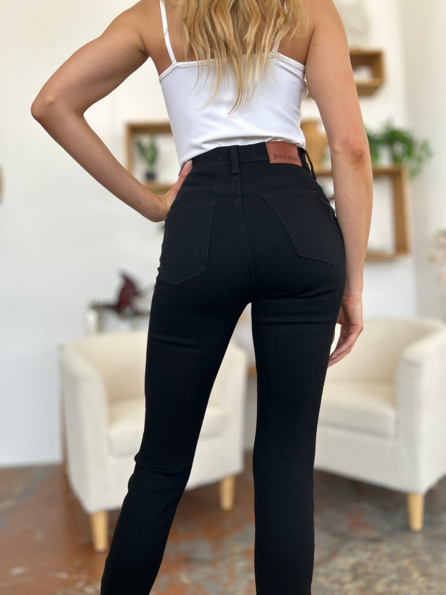 Jean skinny taille haute effet vieilli Judy Blue