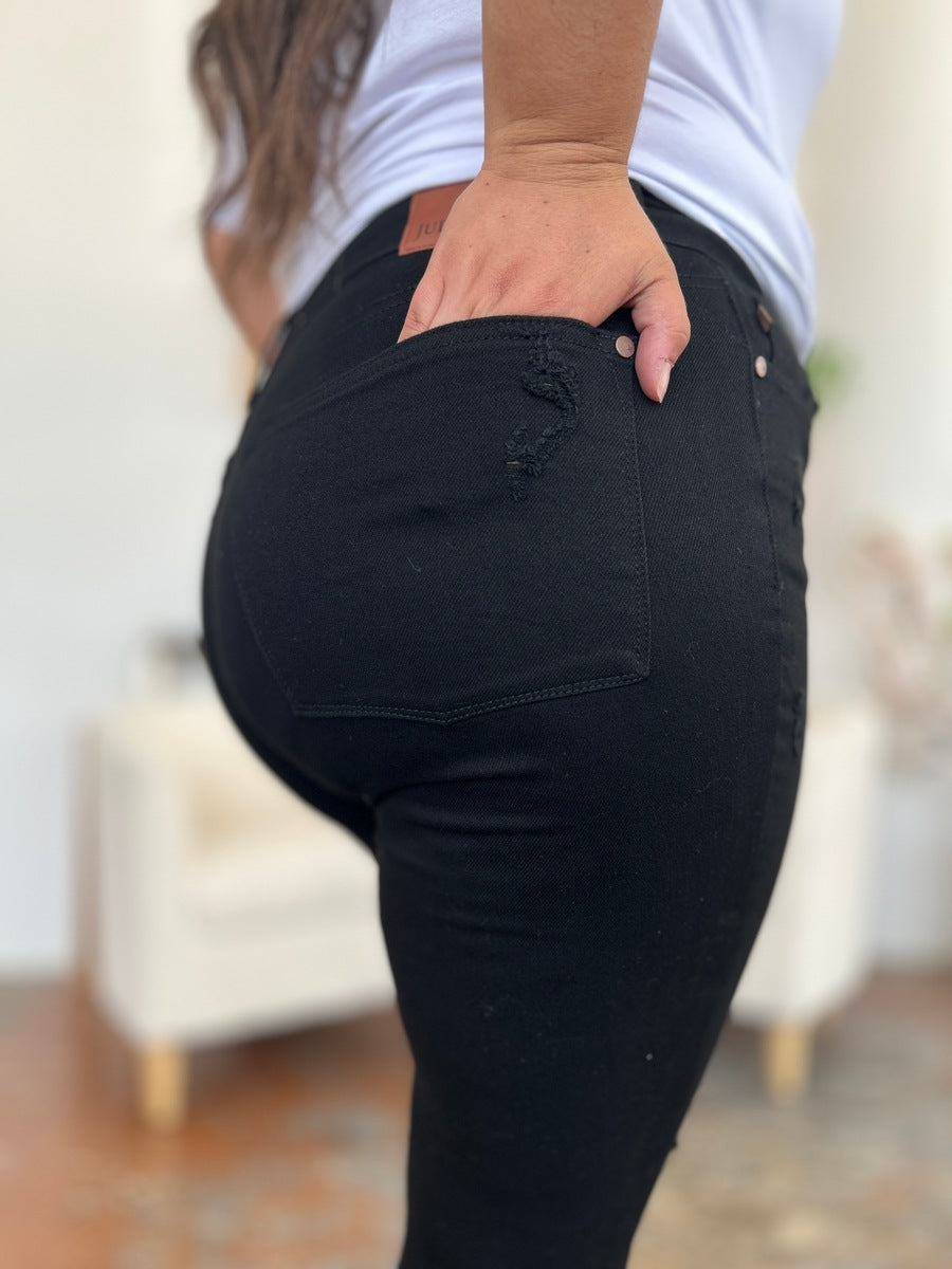 Jean skinny taille haute effet vieilli Judy Blue